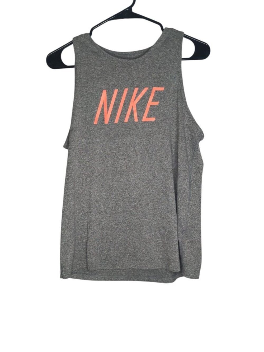 Nike Dri-Fit gray tank top wit orange NIKE Logo On front size Medium Sleeveless